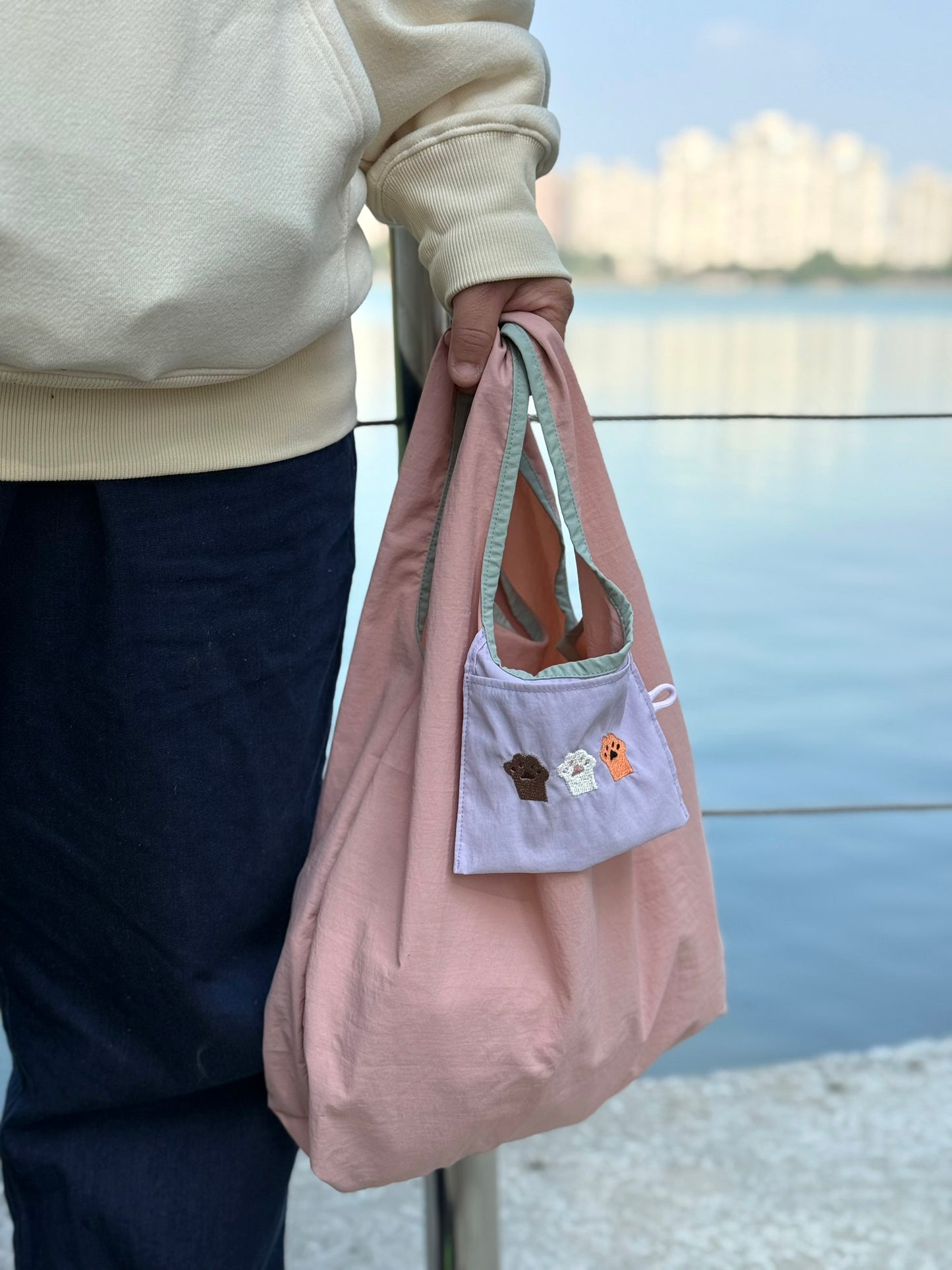 撞色口袋背心袋